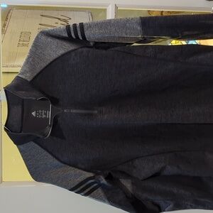 Adidas Charcoal and Black Quarter-Zip Top